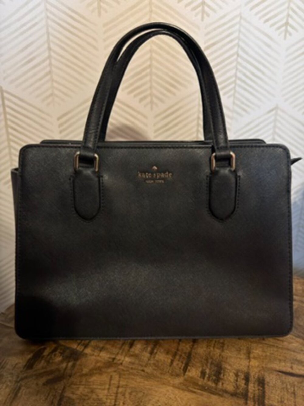 Kate Spade Laurel Way Reese Bag in Black Saffiano Leather